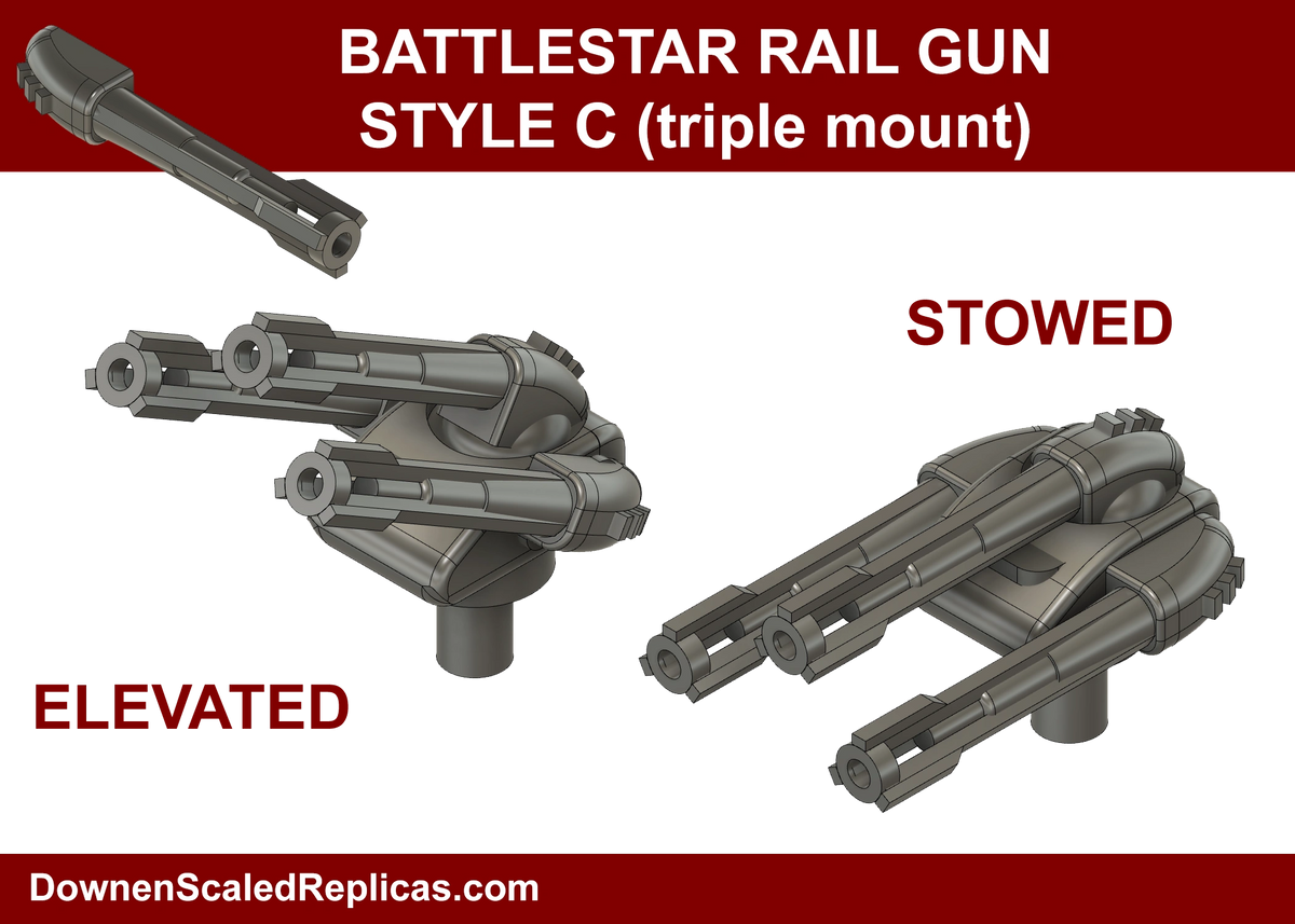 1/4105 Rail Guns Style C Triple Mount